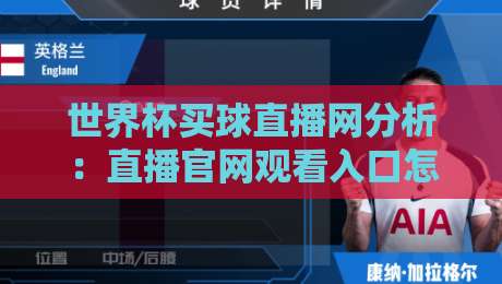 世界杯买球直播网分析:直播官网观看入口怎么找?(2026最新指南) 世界杯买球直播网分析:直播官网观看入口怎么找?(2026最新指南)